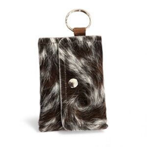 BEAUDIN Keychain Wallet | Cowhide & Leather Card Holder-long hair
